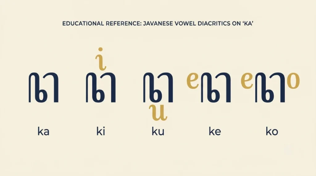 Educational diagram Javanese consonant character