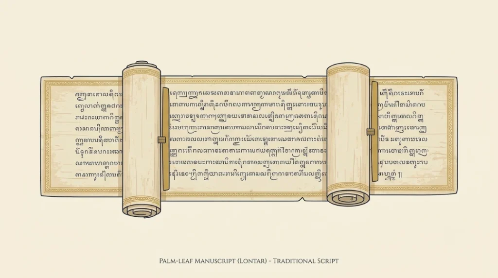 illustration of an ancient palm-leaf manuscript (2)